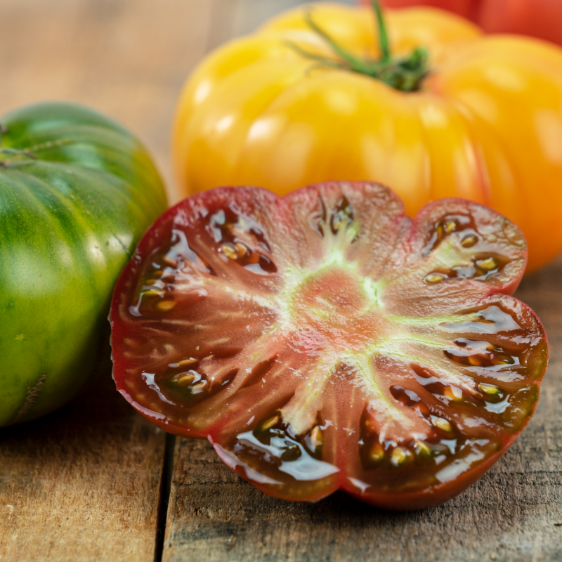 SpecialtyProd's tweet photo. The end of summer is peak season for California grown heirloom tomatoes #specialtyproduce #heirloomtomatoes