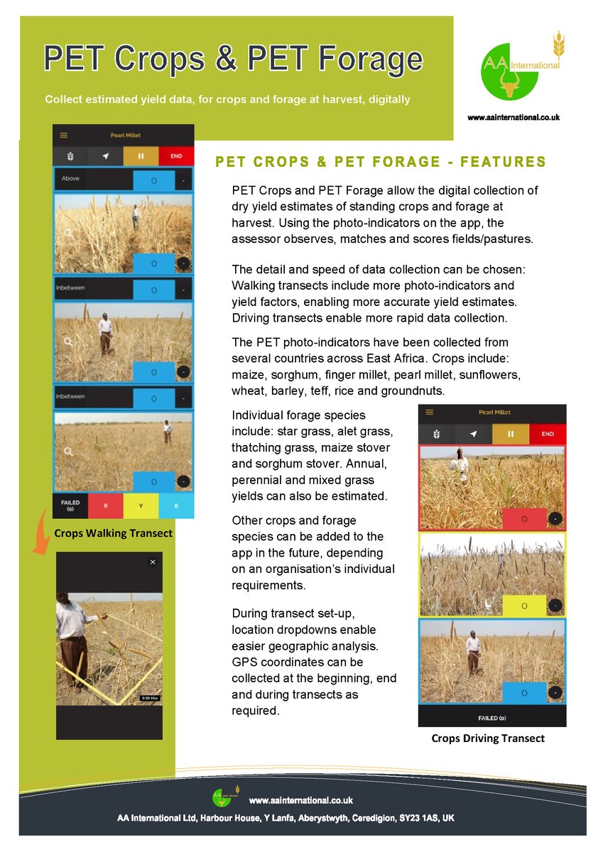 AgriAssessments's tweet photo. We are pleased to share our PET app flyer, where you can read more about our field tool for rapid crop and forage yield estimation; or livestock body condition scoring. Or, just visit our PET website pages https://t.co/qcCJOV1oTh https://t.co/xRakXL15fz