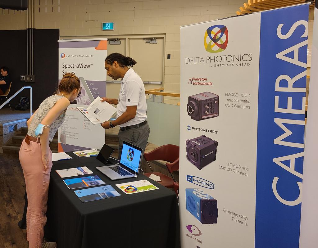 agbrolo's tweet photo. Nathaniel @deltaphotonics is ready to help the #NFO16 #yyj participants with their needs for equipment for #optical measurements @Nanonics #photonics #plasmonics https://t.co/0YKUtm37fJ