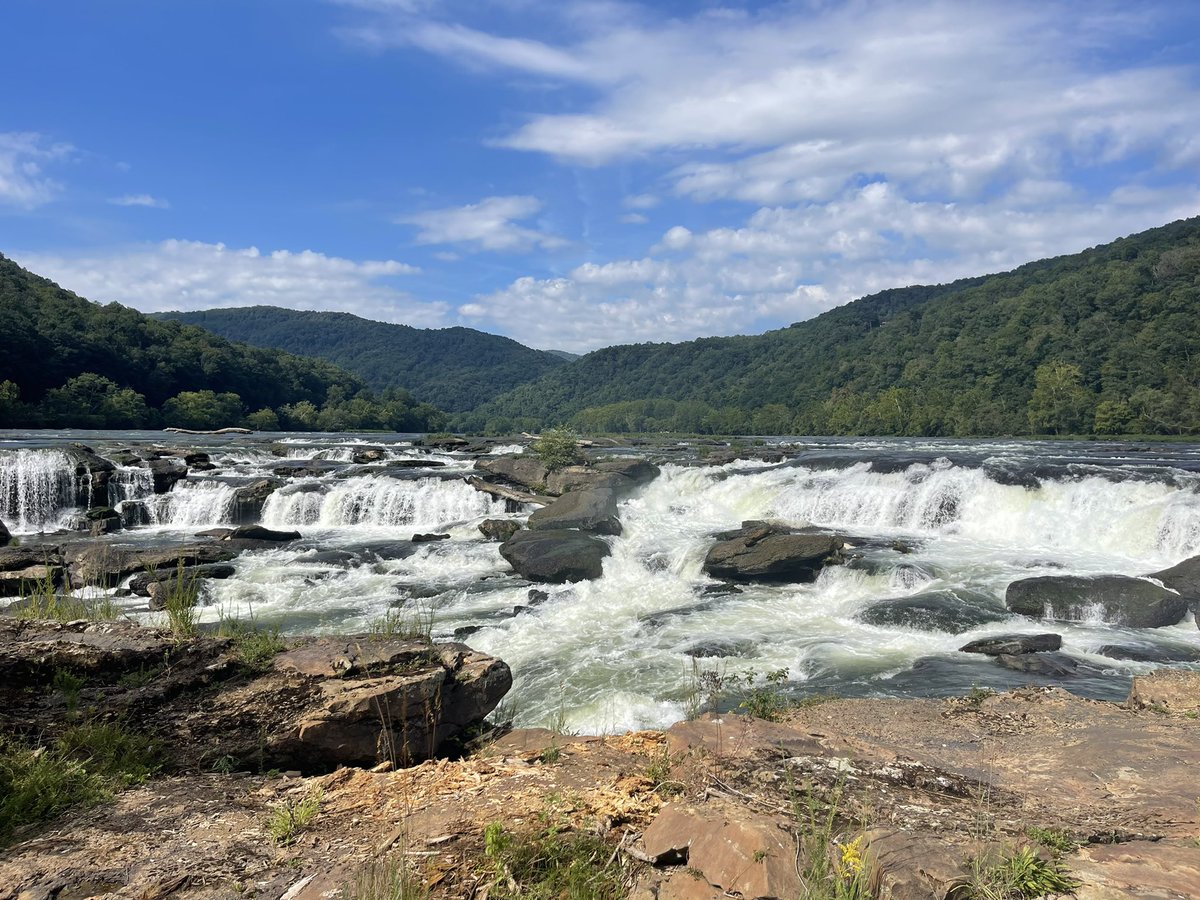WvFue's tweet photo. Wild + Free Southern WV spent the morning hiking #sandstonefalls in #summerscounty ! One of the kiddos spotted a large turtle in the river! https://t.co/N8U4QA9jxq