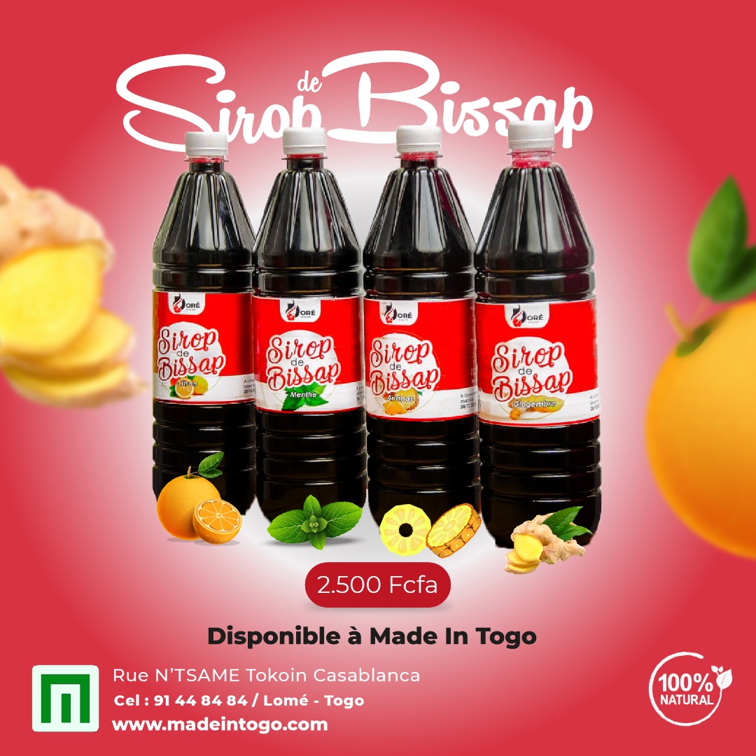 madeintogo_com's tweet photo. SIROP BISSAP CITRON, SIROP BISSAP ANANAS, SIROP BISSAP MENTHE ET SIROP BISSAP GIGEMBRE SONT DISPONIBLES A LA BOUTIQUE MADE IN TOGO.

Sise à Tokoin Casablanca face au Grand collège du Plateau. Tel | Whasp: 93 44 17 17 | https://t.co/ArztHY36cT

#MadeinTogo #Siropbissap #Togo https://t.co/rySR99UbTJ