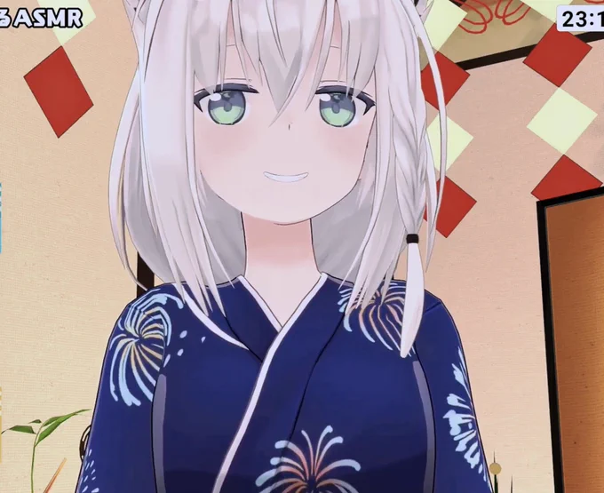 月末ASMRおつでした!お家3DでのASMR凄く良きでした!位置的に膝枕されてるみたいでドキドキでした素麺ちゅるちゅるにズゾゾゾも良き音ですこ!癒やされました。来年の夏もまたやって欲しいです改めて8月もお疲れ様でした!9月も沢山応援していきますよ!よろしくね#フブキch #fubukich 
