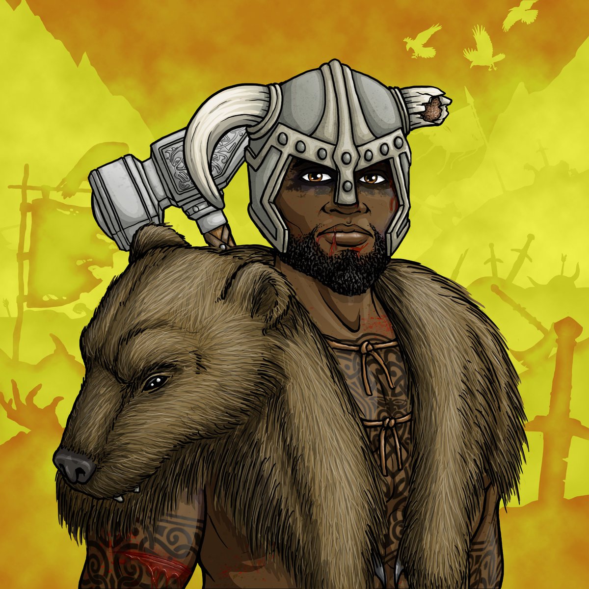 HeathensNFT's tweet photo. The power of Mjölnir.

The ferocity of a bear.

The spirit of a Heathen.

#SOL #SolanaNFT #Solana #NFT #UpcomingMint https://t.co/XHDYzMV30B