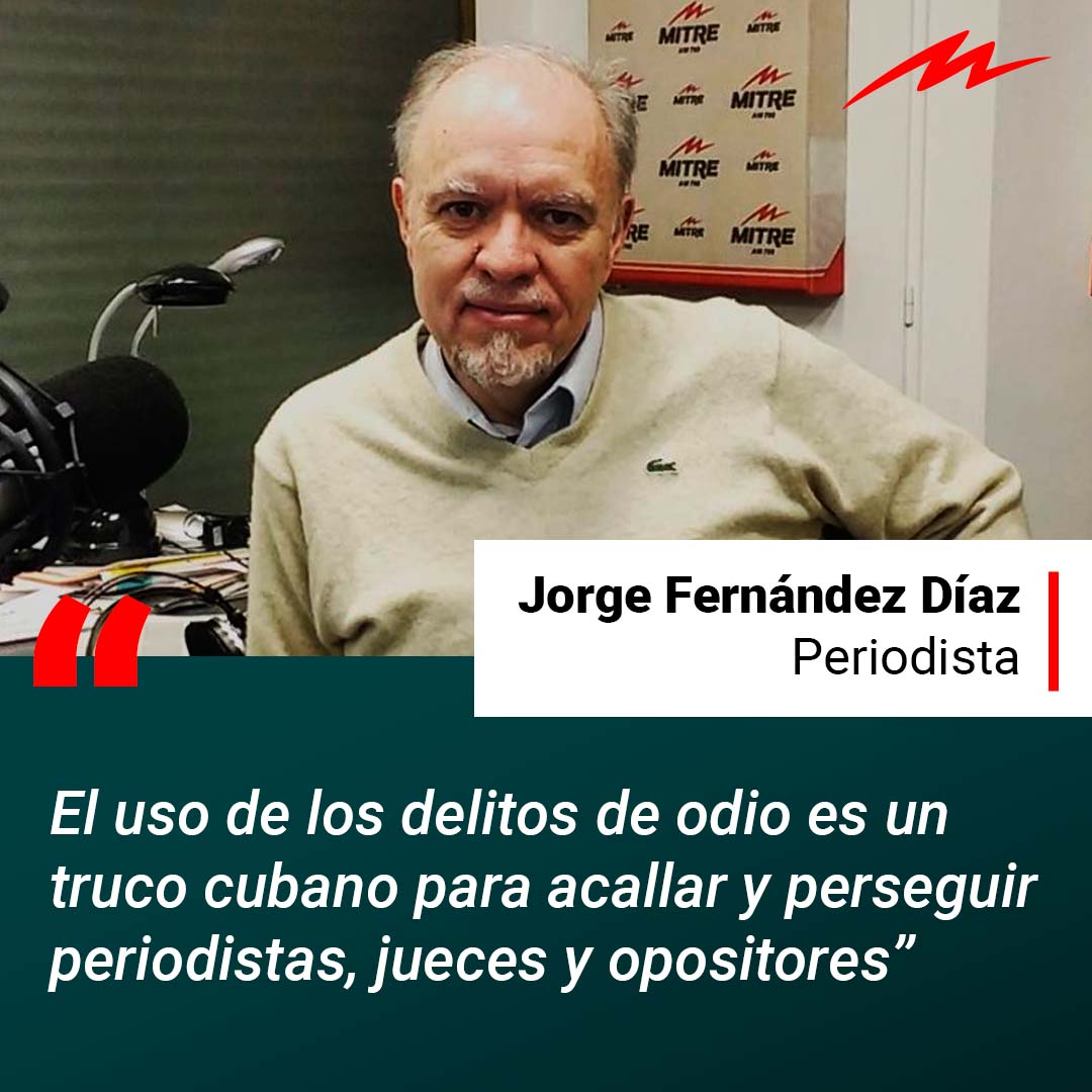 radiomitre's tweet photo. 📢 Jorge Fernández Díaz en Radio Mitre: "El uso de los delitos de odio es un truco cubano para acallar y perseguir periodistas, jueces, opositores". https://t.co/OojiERlCuA