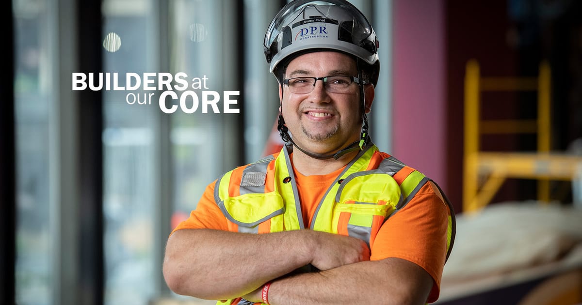 DPRConstruction's tweet image. Boston builder Jimmy Pinet is far from the new kid on the block. Jimmy grew up on construction sites and has found a home with DPR working as a carpenter foreman. Check out his story and advice for those wanting to get into the trades: link.dpr.com/3wTE2Fb #BuildersAtOurCore