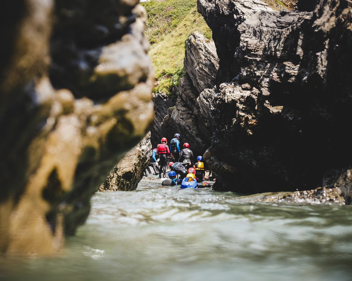 daenwalsh's tweet photo. Super cool thing I just discovered:
 
Coasteering (coast + mountaineering) - you swim along and traverse rocky coastlines, climb and jump off cliffs, and explore caves and inlets. Looks sick.
 
Bigger in the UK, would love to see something like this in the US https://t.co/YR2f9BYY4p