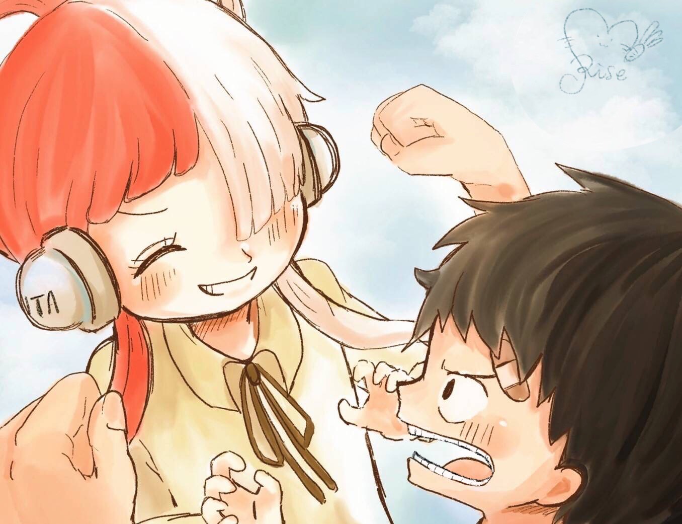 ウタ　ルフィ(書き下ろし) モンキー・D・ルフィ 【SR】【書き下ろしサイン】【パラレル