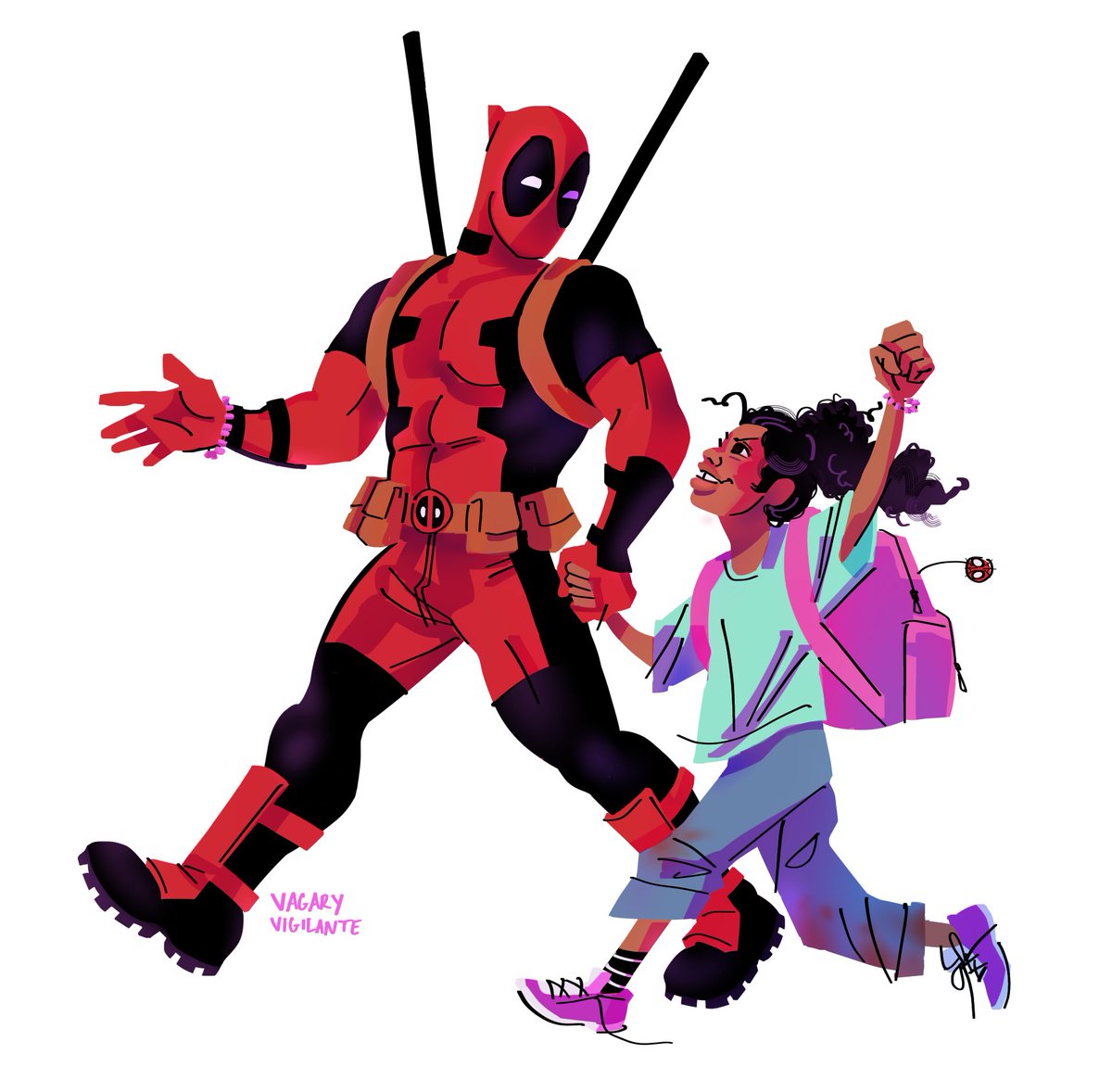vagaryvigilante's tweet image. ellie and dadpool ❤️
