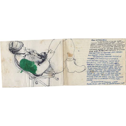 EmAndAhr's tweet photo. A letter to a girlfriend depicting the journey on the liberty ship off for Vietnam. The sketch is of a fellow soldier en route to war.
_
#southvietnam #vietnam #vietnamwar #vietnamwarart #sketch #art #artwork #paint #painting #emandahr #sketching #handart #drawing #draw #instaa https://t.co/3AOfGqJDlq