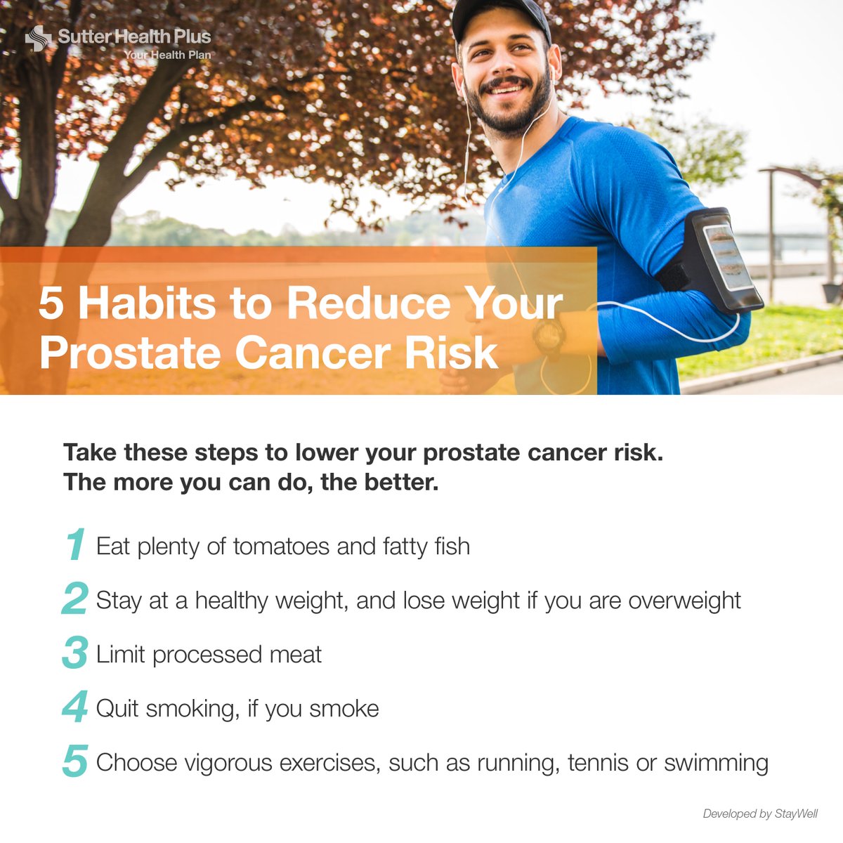 SH_Plan's tweet image. 1 in 8 men will be diagnosed with #ProstateCancer in their lifetime, according to @AmericanCancer. Sutter Health Plus covers prostate exams to screen for abnormalities, including cancer, at no cost share when provided by a participating provider. 
#MensHealth #ProstateCancerMonth