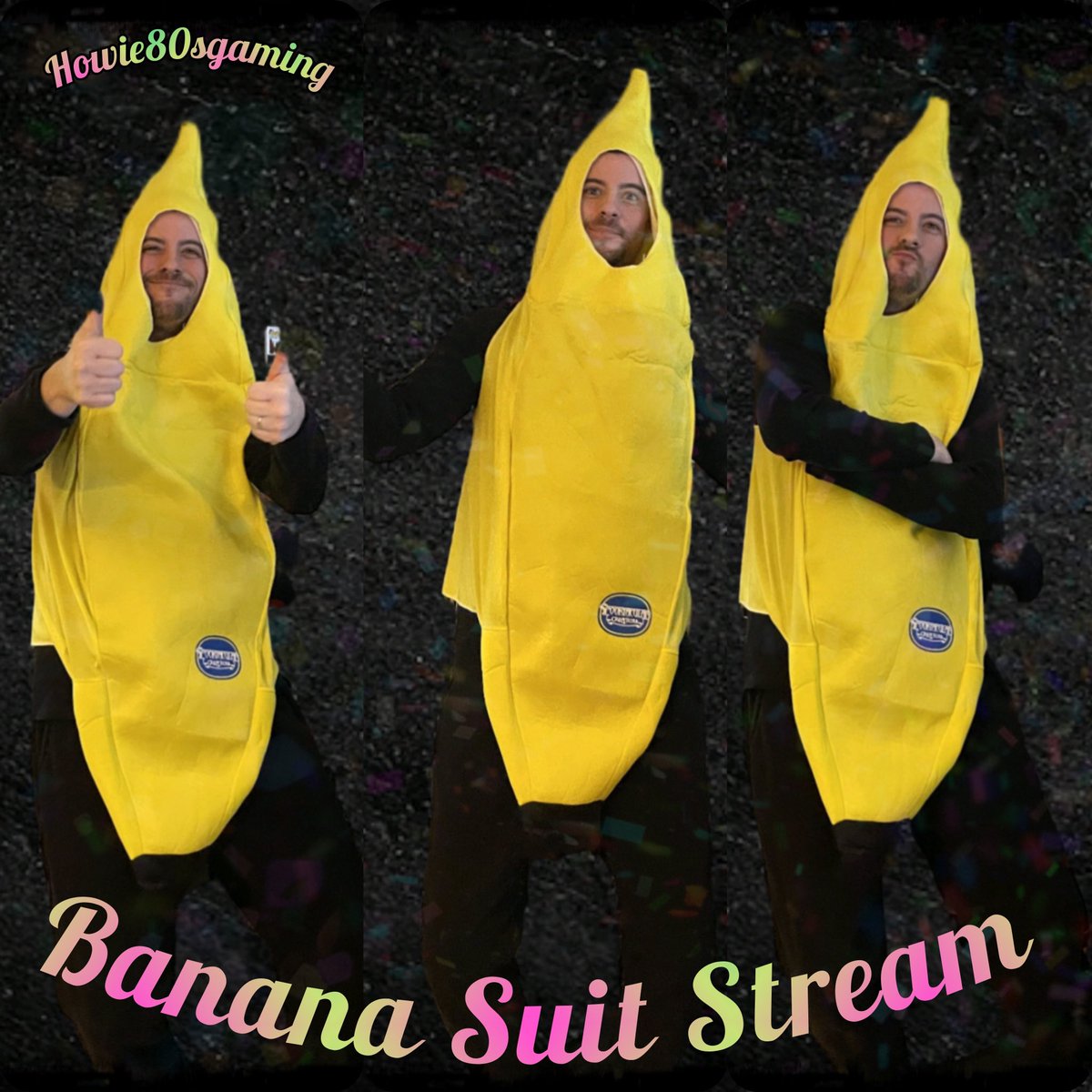 Howie80sGaming's tweet photo. What’s going on fam? Thank you all we finally reached 300 followers on discord! To celebrate tomorrow at 8pm est I’ll be having a banana suit stream. Come hang out and show. 

https://t.co/U9Tr5EsuPi

#twitch #TwitchStreamers #stream #streamers #bananasuit #2litsupports https://t.co/EsEWYwr4uK