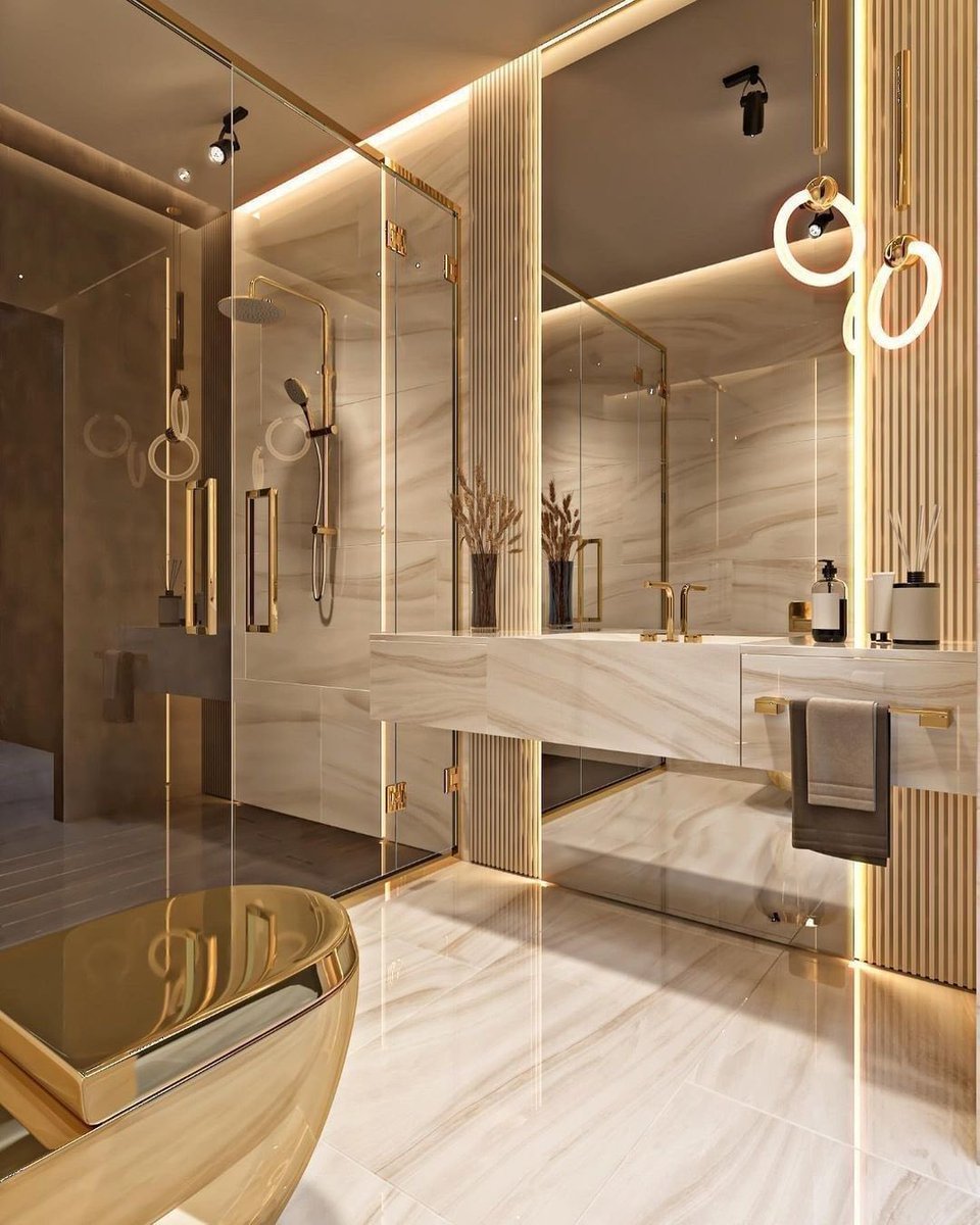 INTERIORBYHUT's tweet photo. I would literally live in this bathroom. https://t.co/FjYiPRT5xk