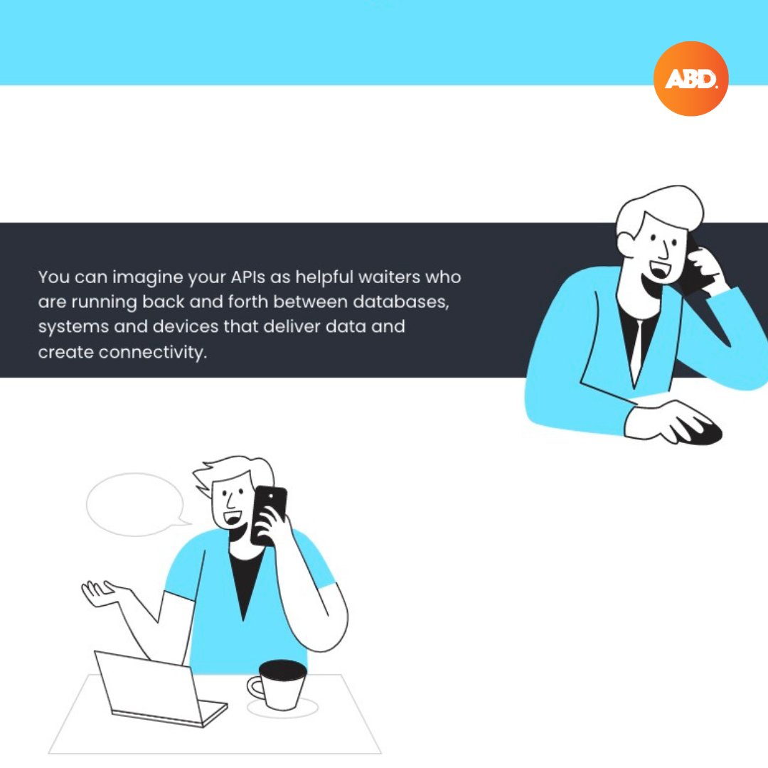 abdtoronto's tweet photo. [#ABDLexicon]API📨
API is a connection between computers and computer programs.

Why is API important? 🤔Check the explanation from the images below!👇👇
#ABDLexicon #AnalyticsByDesign #ABDToronto #tech #digital #API https://t.co/MuzquFkTSL