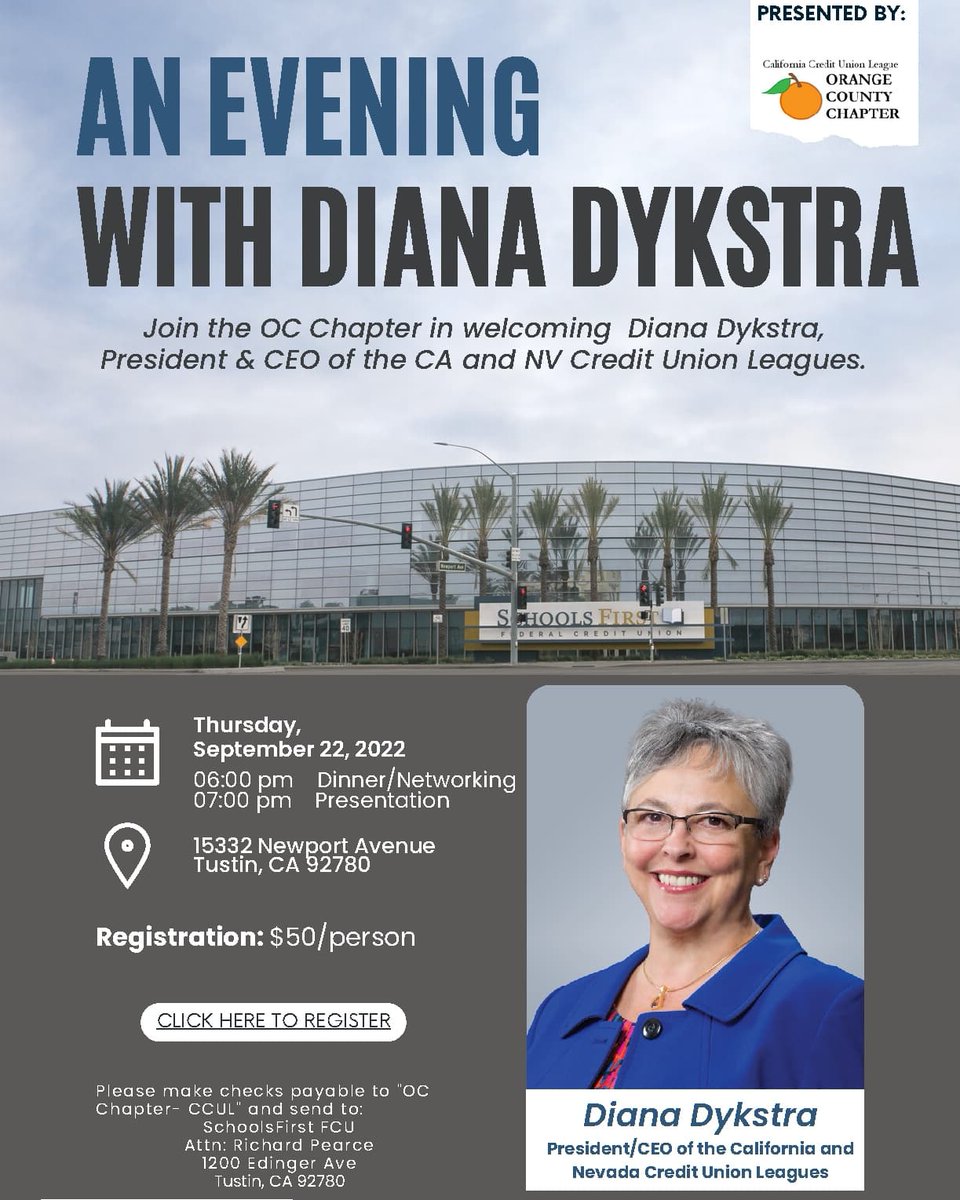 We are only 3 weeks away until our upcoming event. Don’t miss your chance to learn from Diana Dykstra and network with your fellow credit union professionals!
 
Sign up for the event at emailmeform.com/builder/emf/OC…

#creditunion #creditunionmovement #leadership #networking
