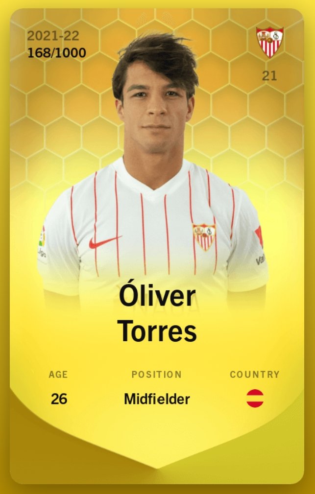 SorareWilly's tweet image. 🎁#GIVEAWAY #SORARE🎁

Tentez de gagner la carte limited d'Óliver Torres ! 🇪🇸

Pour cela :

🔸Follow @SorareWilly 👈
🔸RT ce tweet ♻️

Tirage au sort dans 48h! ⏳