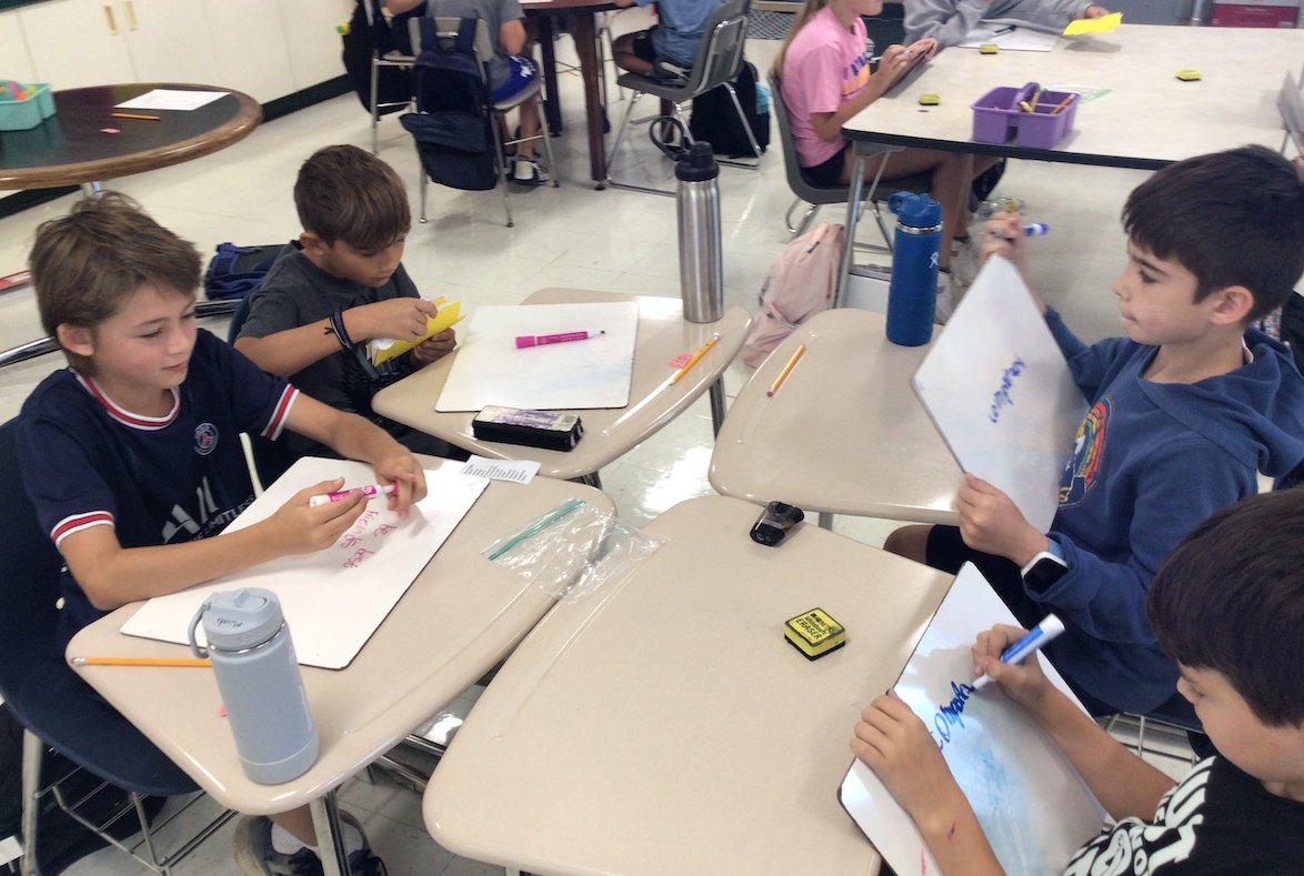 MrsBocian's tweet photo. This week students took turns quizzing each other using the showdown strategy. They also reviewed latitude and longitude by playing Coordinates Battleship. https://t.co/3UX4fu7SkH