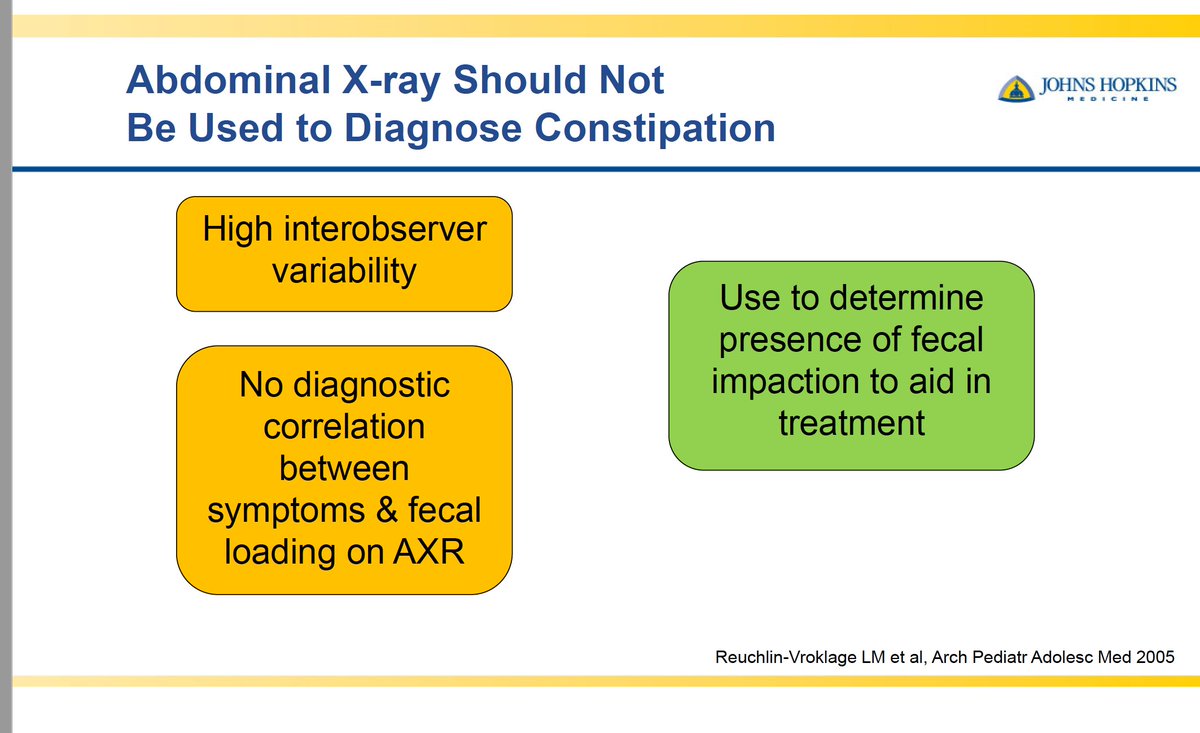 cpeltier007's tweet photo. Both @molivahemker and @dannymallon24 say that KUBs should not be used to diagnose constipation @AmerAcadPeds #AAPPPC https://t.co/42F7TEyKS0