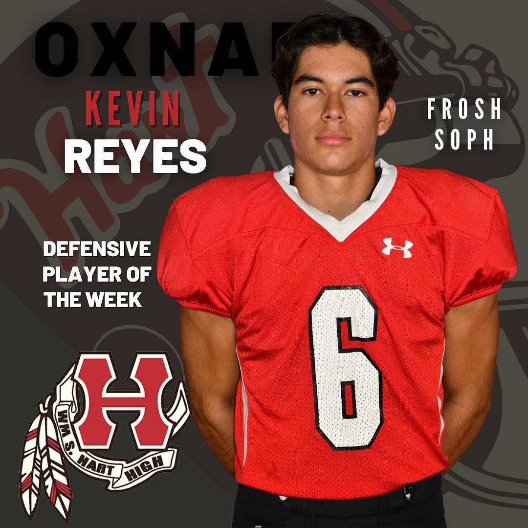 HartHSFootball's tweet photo. Congrats to our FR/S Players of the Week at Oxnard 🙌❤️🖤 And big ups for last night’s 30-8 win over Fillmore! 🔥 Great work, Team! GO HART!!

@Hart_Athletics @HartHigh 

#hartindiansfootball #hartfootball #alivewithpride #playeroftheweek https://t.co/U7Pzsv3b0O