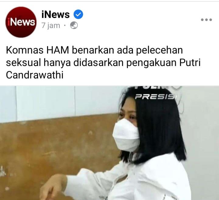 Syarman59's tweet photo. @KompasTV Adanya pelecehan seksual hanya berdasarkan pengakuan tersangka, rekomendasi @KomnasHAM harus lah dikesampingkan @DivHumas_Polri https://t.co/SDGjk1wNE9