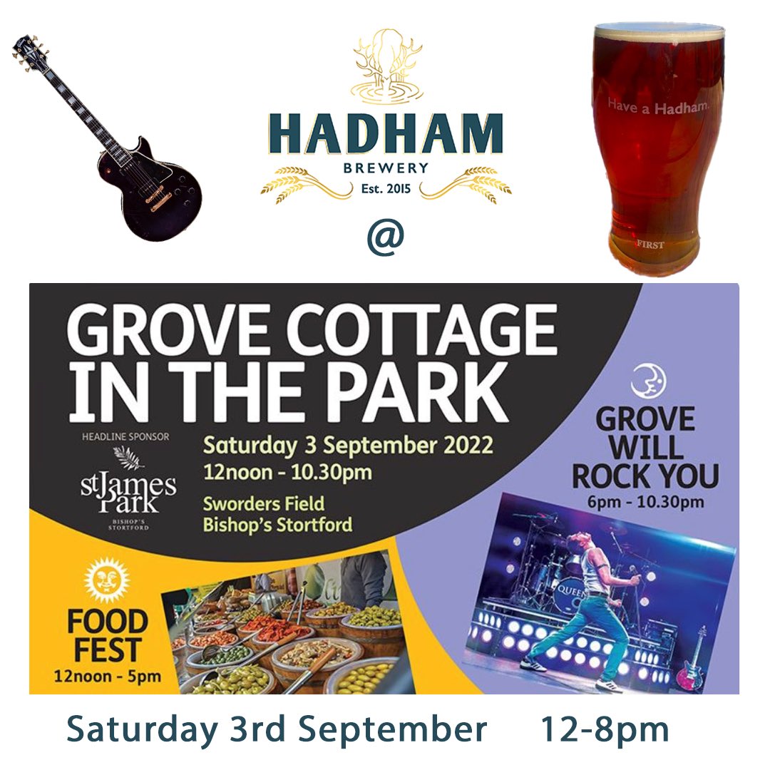 The tap room isn’t open tomorrow… because we’re at a festival!

Beer, music and atmosphere at the Grove Cottage at the Park festival in Sworders Field, Bishop’s Stortford! What more could you want from a Saturday?