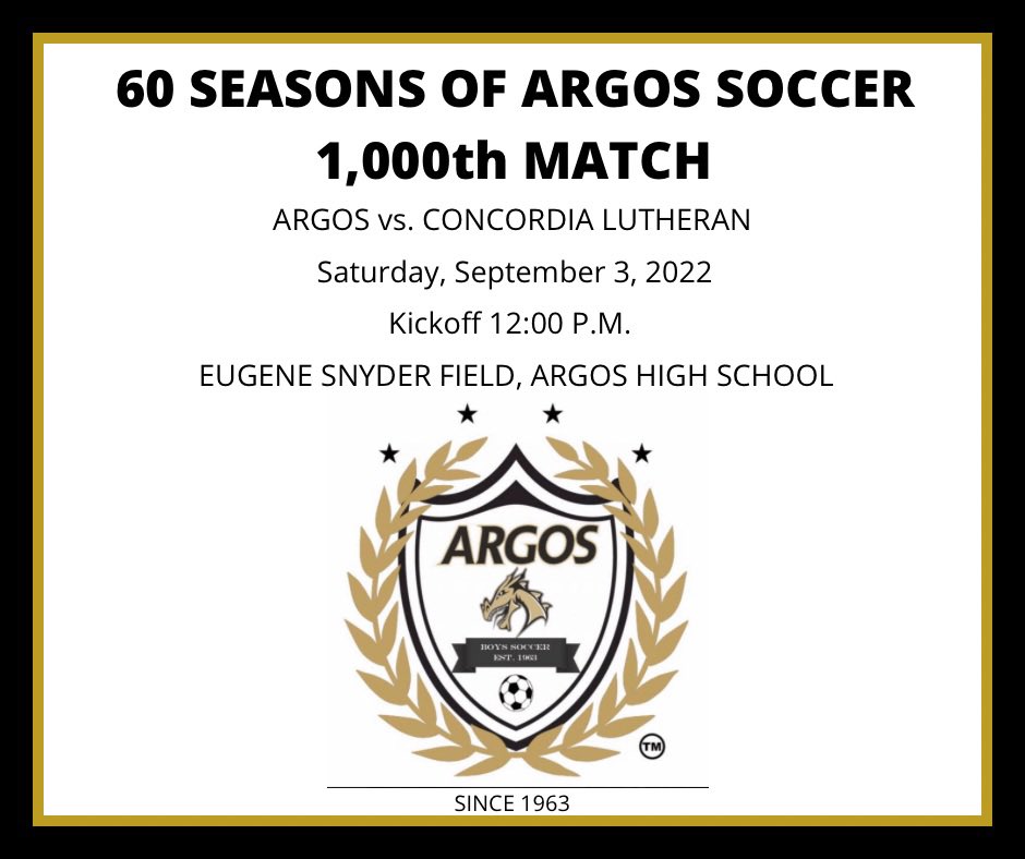 ARGOS_SOCCER's tweet photo. TOMORROW‼️

Looking forward to seeing all Argos Boys Soccer alumni and fans!!⚽️

Be prepared for a special ceremony at halftime and a trophy tour and get together for soccer alumni in the high school lobby following the match! https://t.co/NDUT8U70LA