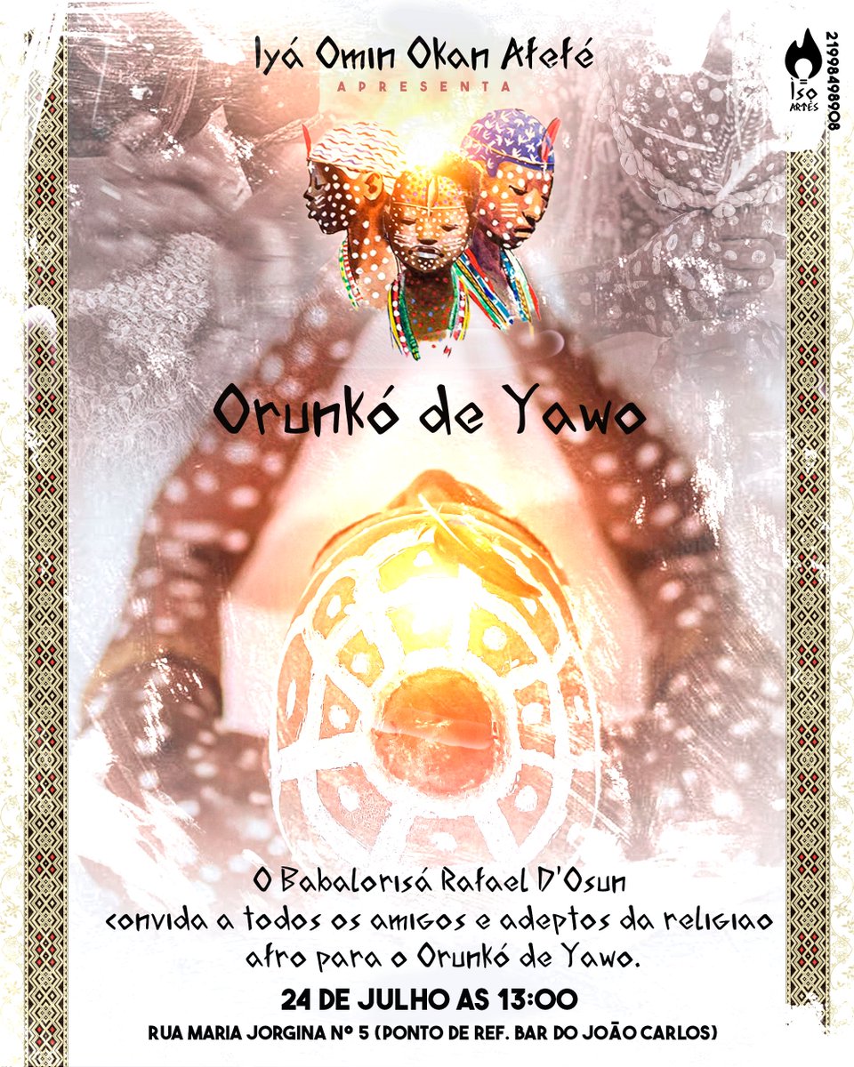 Que oxalá nos traga uma sexta abençoada!

convite feito para saída de yawo