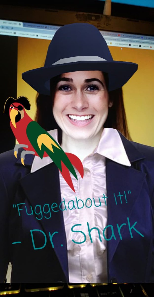 PretendingPod's tweet photo. Holy crap, it's Beth May! We accidentally tricked the amazing @HeyBethMay from @dungeonsanddads into joining us for the 1st episode of our brief high seas interlude, "The Death of a Sailsman." She plays pirate sawbones Dr. Shark &amp; his parrot companion, Mrs. Knife, and then dies! https://t.co/BVbAoMLIiq