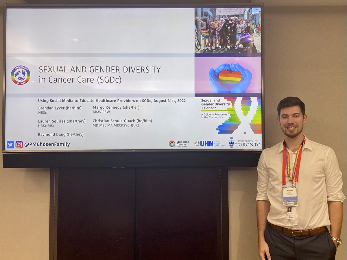 PMChosenFamily's tweet photo. The #SGDc had a great week at the @IPOSPsychoOncol @CAPO_ACOP conference! Through our team's collaboration and hard work, we hosted an SGDc workshop, presented a poster on upcoming #research & presented on using #socialmedia to educate #healthcareworkers! #IPOS #SOGI #queercancer https://t.co/U4nELOMABr