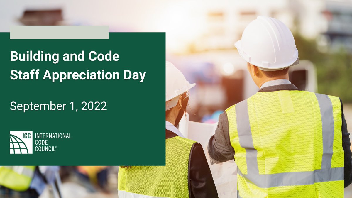 IntlCodeCouncil's tweet photo. Yesterday was #BuildingandCodeStaffAppreciationDay! It's a good time to show our love & appreciation to folks who ensure that our buildings are secure & up to code. Give a shout-out to those building & code staff individuals that have stuck out to you by tagging them below. ⬇️ https://t.co/fJCXihpyUj