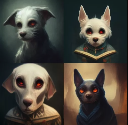 RadiaWallet's tweet photo. We love @salemilese so much that we put "Salem Ilese loves dogs" into an AI art generator, and look what we made https://t.co/7yn34fI5zi