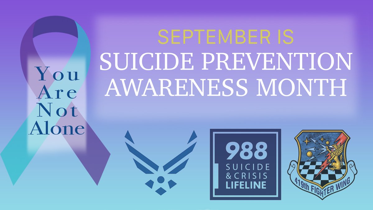 No one, and we mean NO ONE, is ever alone. We recognize September as a month to make sure...
1. We check up on our Wingmen and 
2. We speak up ourselves. Pain is not always visible. 
988 - Text or call Suicide and Crisis Lifeline