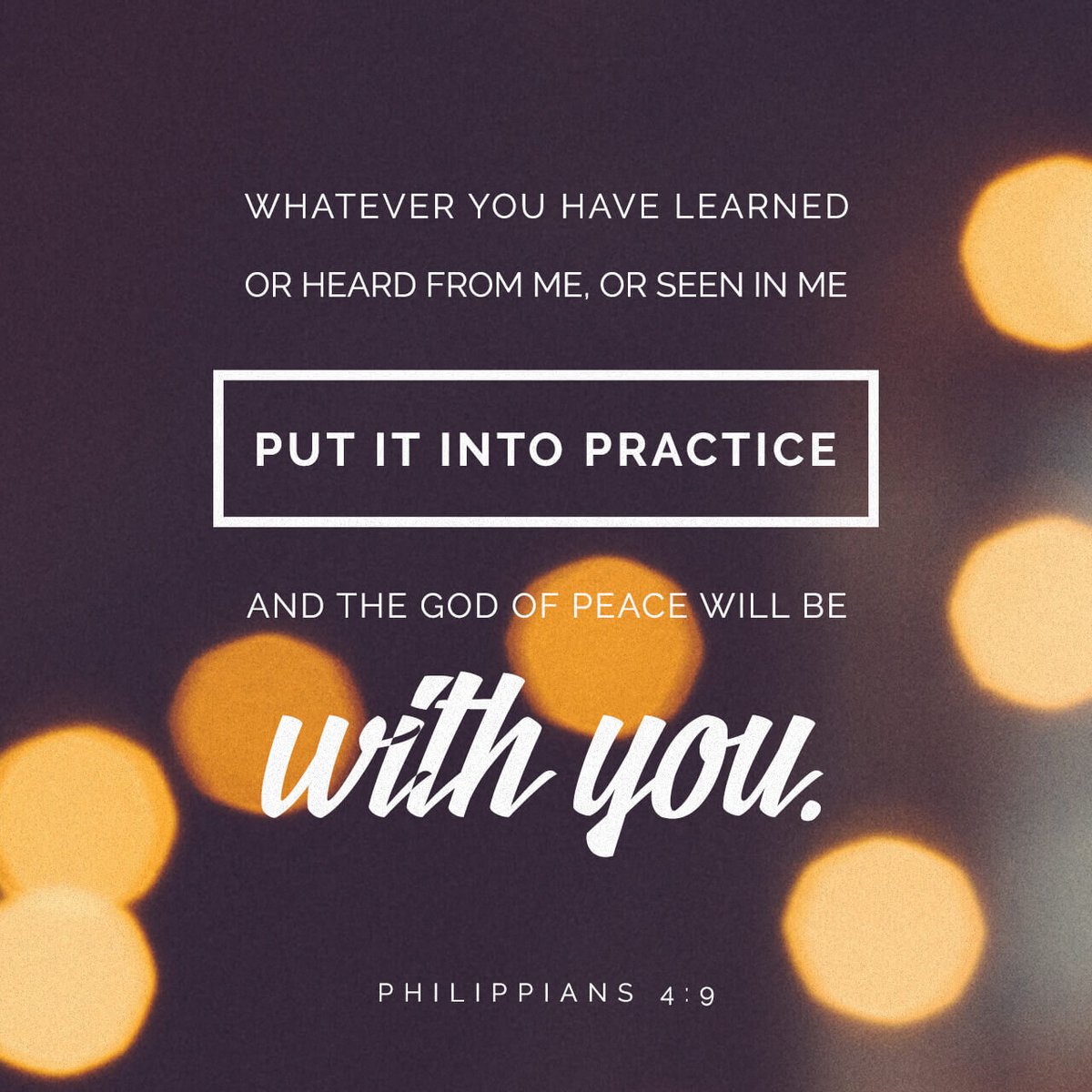"Whatever you have learned or heard from me or seen in me, put it into practice and the God of peace will be with you." - Philippians 4:9
#AMScriptureoftheWeek #bibleverse #weeklyverse #verseoftheweek