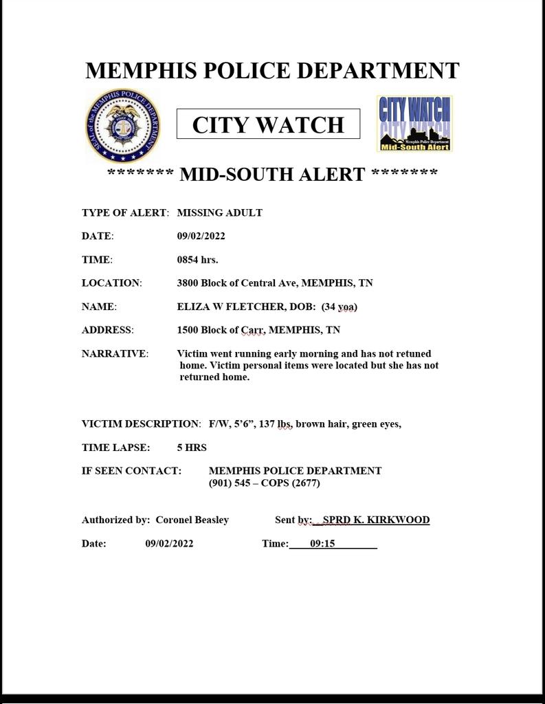 MEM_PoliceDept's tweet photo. ***UPDATED CITY WATCH*** https://t.co/xw4PVnNxtf