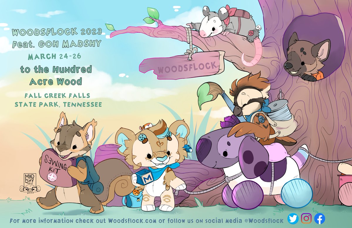 WoodsFlock's tweet photo. Still looking for more furry-forest fun to get into?
Here's a thread with detailed information on our spring camping con: Woods Flock To the Hundred Acre Wood! https://t.co/NVMquqB9S2