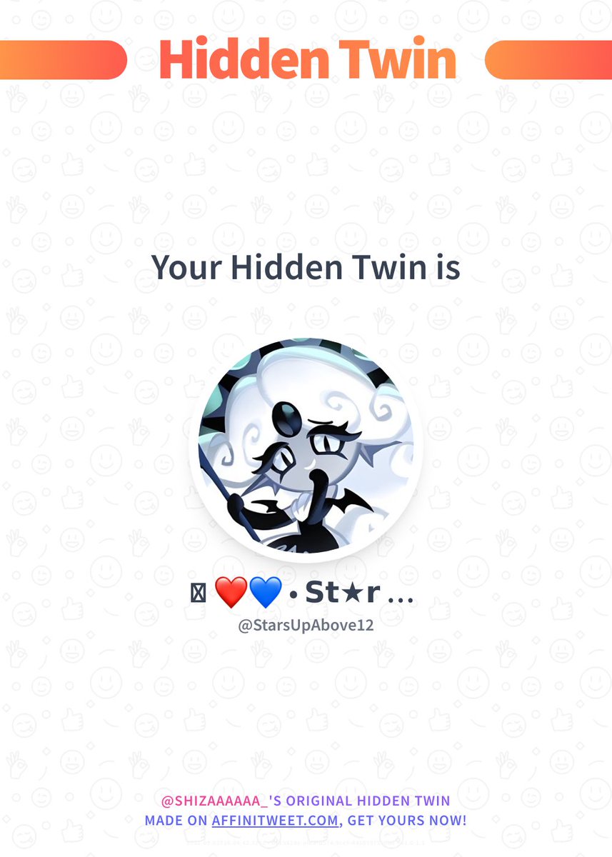 Shizaaaaaa_'s tweet photo. ✨ Hidden Twin 

StarsUpAbove12 is my hidden twin 😱
Find out who is yours!

➡️ https://t.co/ARYS4Z7N6m https://t.co/b3EBa1fyDF