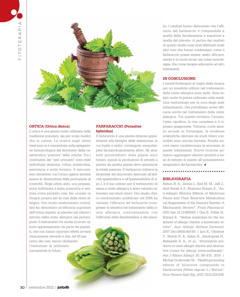 cucumba86's tweet photo. 🌿 Un consiglio #alternativo. Gestione della #rinite #allergica: un armamentario terapeutico in continua espansione. Le opzioni a disposizione del #farmacista
a cura di Giada Crescioli e Niccolò Lombardi
PUNTOEFFE n. 11/22 https://t.co/gVQLFWWbmA