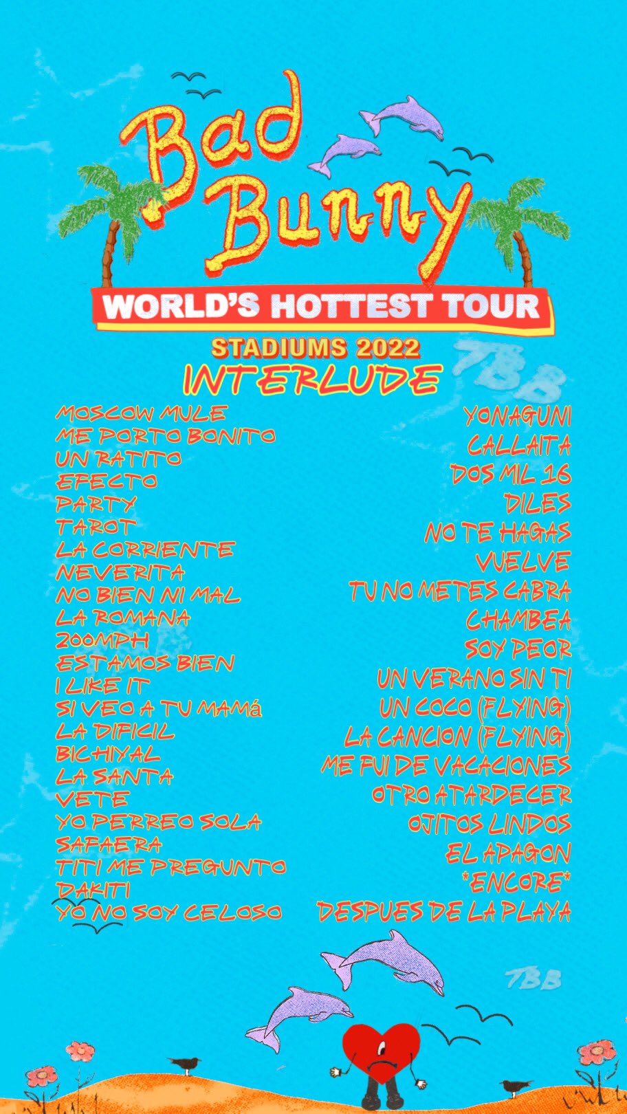 El World´s Hottest Tour de Bad Bunny ya tiene un posible setlist oficial!