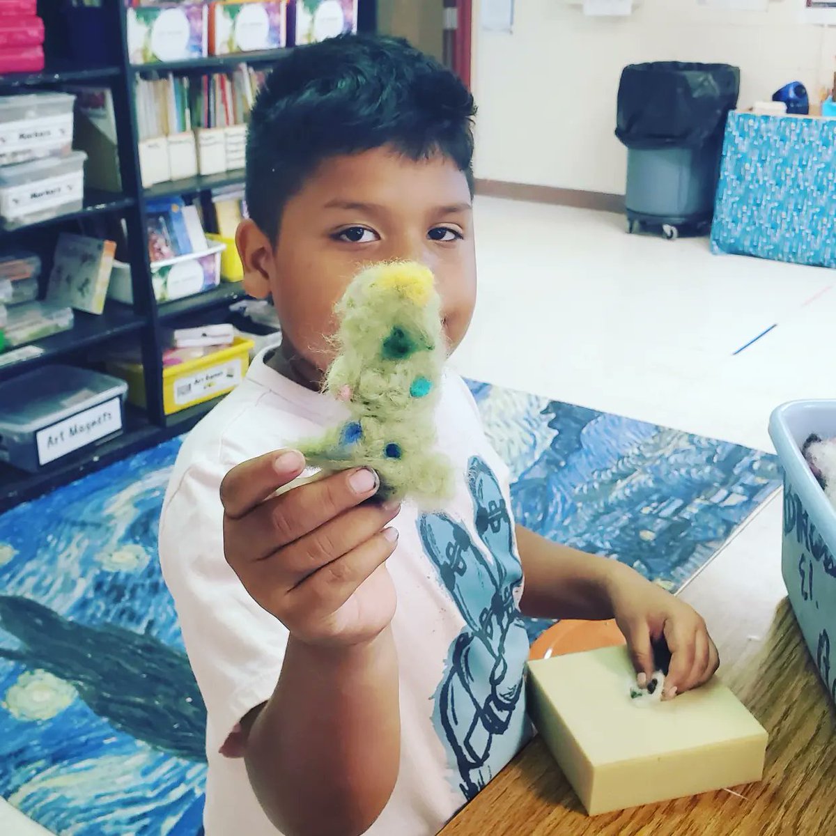 3rd Grade PBIS art time! Needle Felted Pins! <a href="/BrodnickiSchool/">Brodnicki School</a> <a href="/ISD109/">Indian Springs 109</a> #d109pride #artclassrocks