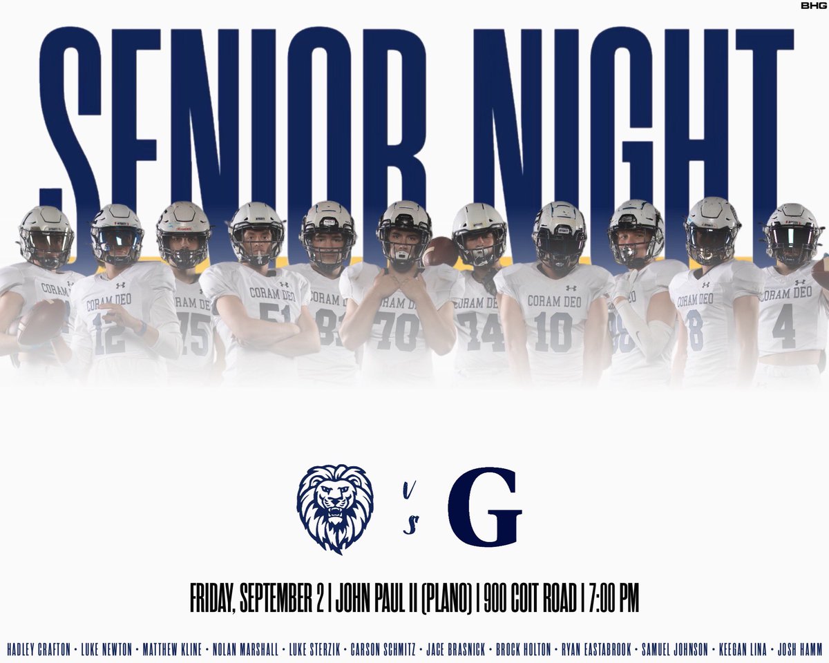 Game day and Senior night! Come out and support your CDA Lions!