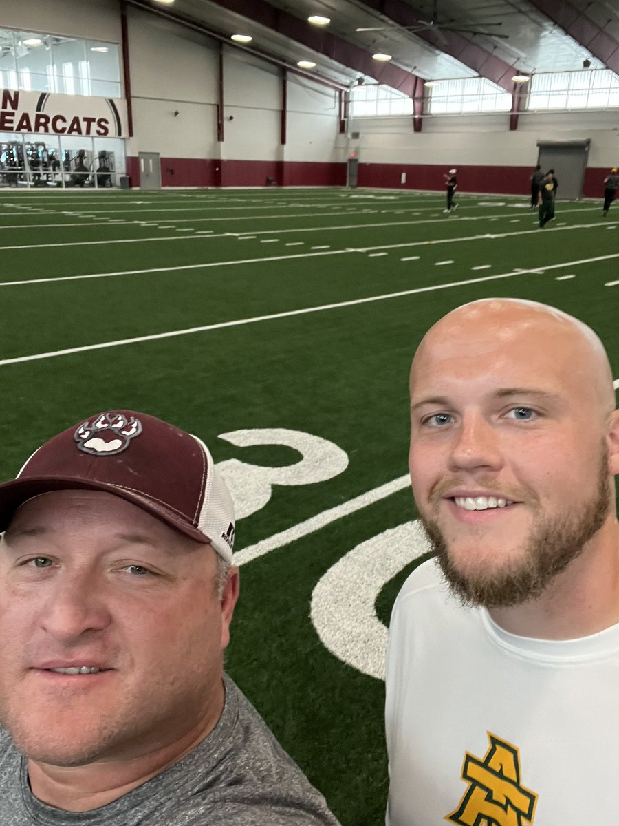 coachcoryc's tweet photo. Always great to host a university at our SHS athletic facilities!  Even better to see another former State Champion walk through the doors. Great to see you @CoachCadeCamp , always fun catching up. Good luck to you and the Arkansas Tech football team the rest of the way. https://t.co/OXKdt8woeP