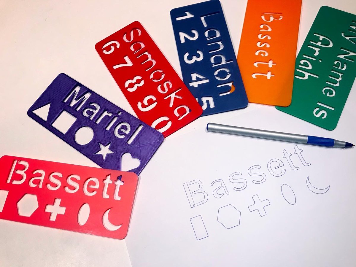 BassettDesigns's tweet photo. New product: Custom name stencils. Perfect for children learning their names or a fun, personalized art tool

Customize and purchase yours today!

https://t.co/791a3YauvF

#3dprinting #3dprinting #etsy #etsyshop #art #artsupplies #kidsart #colorfull #printables #smallbusiness https://t.co/19k9ouMkfF