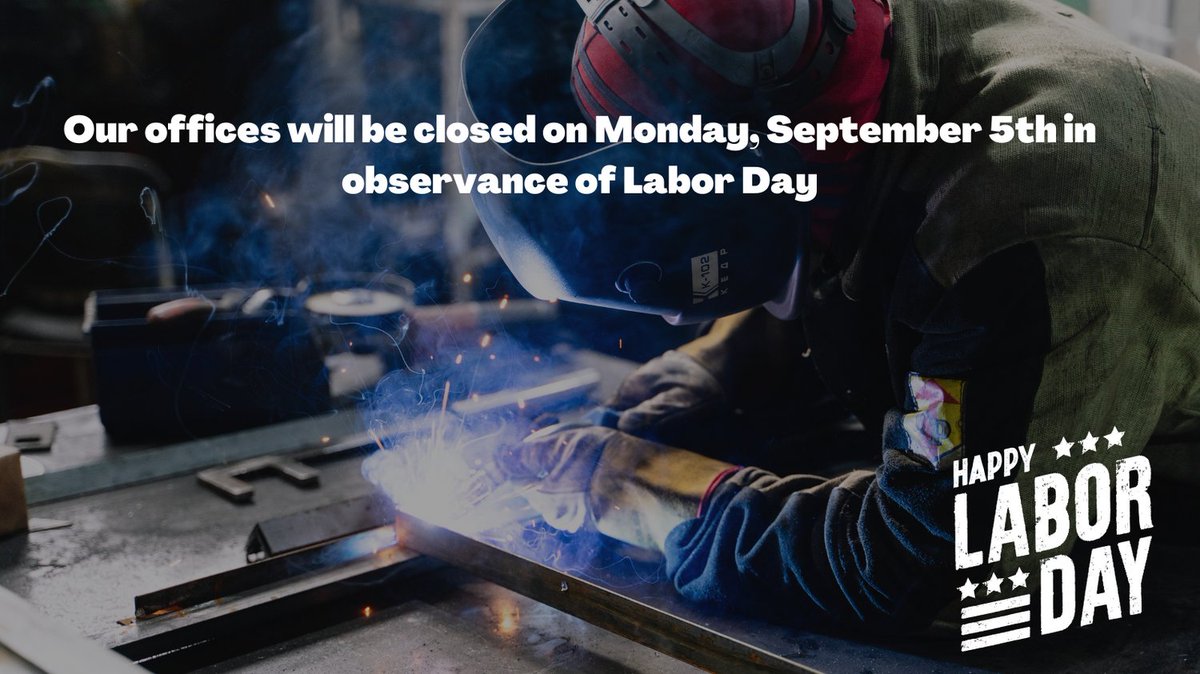 WarrenCompanies's tweet photo. Our offices will be closed on Monday, September 5th in observance of Labor Day. We are very appreciative to all of our employees for their hard work and dedication! We wish everyone a safe, fun, and happy Labor Day Weekend! 
#LaborDay https://t.co/mQg9fmqoLh