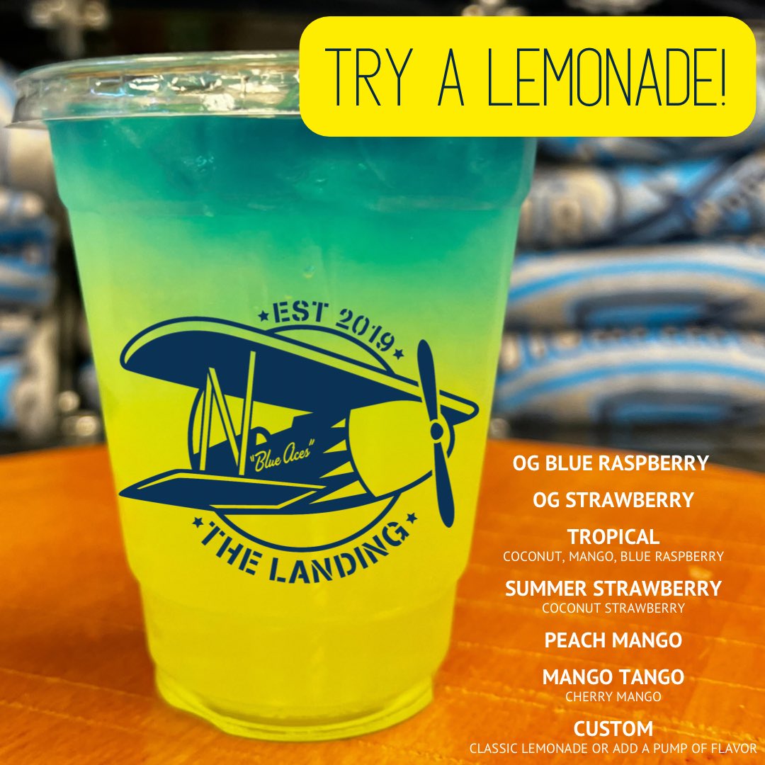 atTheLanding's tweet photo. We’re out of iced coffee for the day so why not try a lemonade? See you at lunch Aces! #WeFlyTogether ✈️ https://t.co/fsfztczrEj