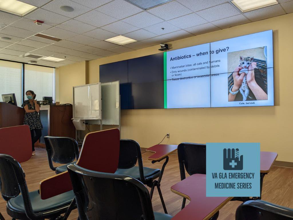 uclaimchiefs's tweet photo. High yield VA Morning Report today featuring Dr. Kathleen Yip on Acute Wound Care for the Non-Surgeon. Part of the recurring Emergency Medicine lecture series! #MedTwitter #dgsom #UCLA https://t.co/aMDn4rJGpV