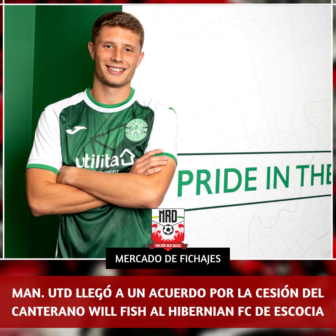 reddevilnacion's tweet photo. CEDIDO ✅
El canterano de #MUAcademy, defensor central #WillFish fue cedido al #HibernianFC de la Premiership de Escocia hasta fin de temporada 🤝
La cesión tuvo una comisión de €500K.
#NacionRedDevil | #MUFC https://t.co/cLmRh2Strk