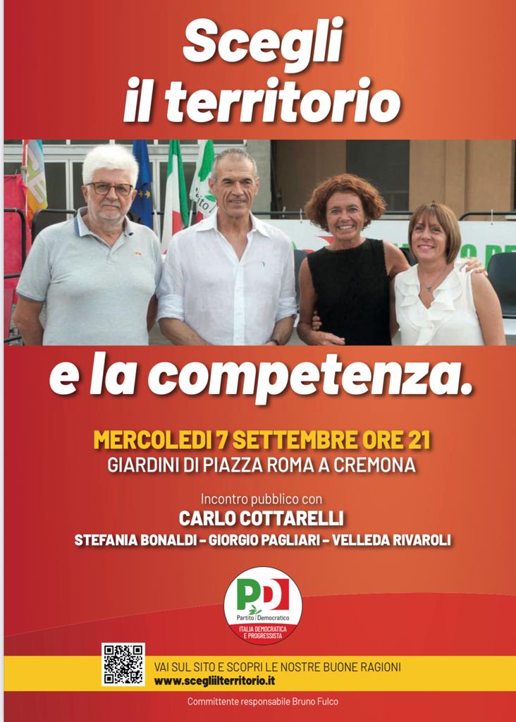 Mercoledì 7 settembre  a Cremona