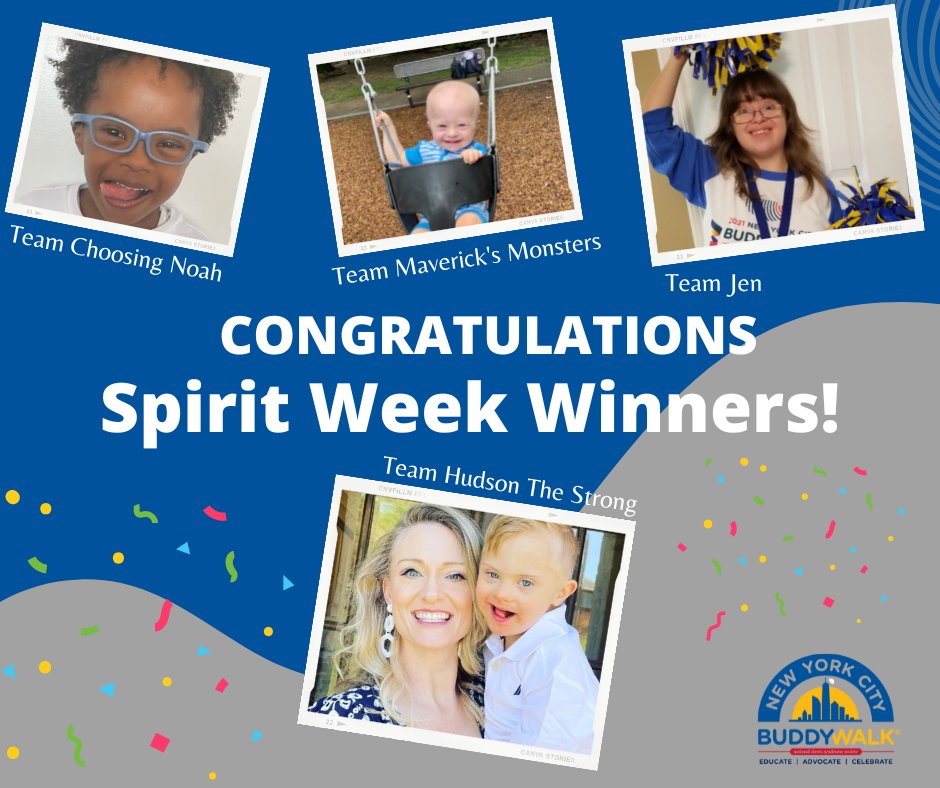 NDSS's tweet photo. CONGRATULATIONS and thank you to all of our team captains who participated in our #NYCBuddyWalk Team Spirit Week last week! 🥳 Special congratulations to our grand prize winner, Team Hudson The Strong! 💪
There's still time to sign up & join us in NYC! 👇
https://t.co/9HPRQMsxbC https://t.co/dQbk2f8MMI