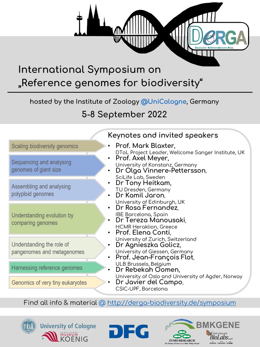 DeRGAbiodiv's tweet photo. We are excited about the international symposium "Reference genomes for biodiversity" next week in Cologne, where we will share our knowledge on challenging genomes and connect with researchers of the biodiversity genomics community!🧬 https://t.co/LN4dbSNzNC