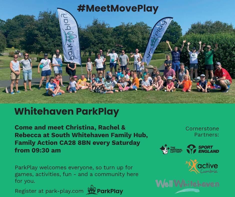 The next ParkPlay to launch in Cumbria is Whitehaven ParkPlay on 10th September from 9:30am at South Whitehaven Family Hub, Family Action, CA28 8BN