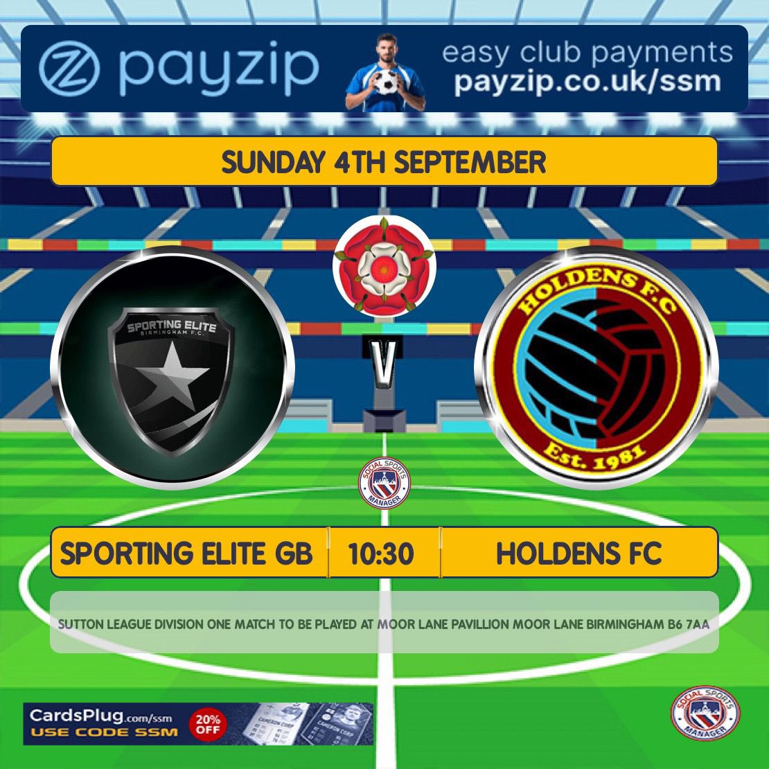 🏆 Sutton Division 1 
🗓 4/9/22 
🆚 Sporting Elite GB 
📍 Moor Lane B6 7AA
       
#UTH